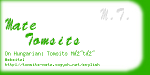 mate tomsits business card